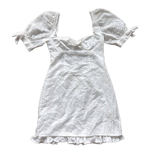 Skylar + Madison White Eyelet Mini Dress - Picture 1 of 3